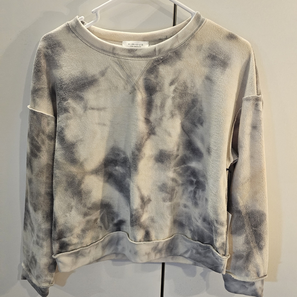 Kirious Los Angeles Cozy Gray Tie-Dye Sweatshirt Size Small